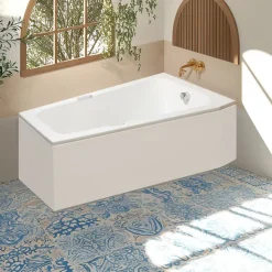Valentin Baignoire asymétrique angle droit Chaloop L.160 x l.90 cm sans tablier