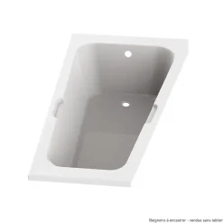Valentin Baignoire asymétrique angle droit Chaloop L.160 x l.90 cm sans tablier