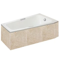 Valentin Baignoire asymétrique angle droit Chaloop L.160 x l.90 cm sans tablier