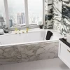 Besco Baignoire asymétrique blanche encastrée + repose tête - INTIMA SLIM - 160 x 90 cm - droite* Baignoire Asymétrique