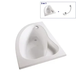 Valentin Baignoire asymétrique d'angle droit Colombia 150 x 100 cm sans tablier* Baignoire Asymétrique