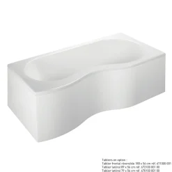 Valentin Baignoire asymétrique d'angle droit Folk 180 x 90 cm sans tablier* Baignoire Asymétrique