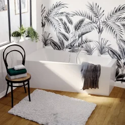 GoodHome Baignoire asymétrique gauche 160x90 cm, blanc, Teesta