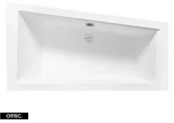 Besco Baignoire Asymétrique sans Tablier - 150 x 85 cm - INTIMA SANS TABLIER - DROITE - avec Repose tête OFFERT