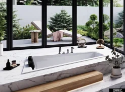 Besco Baignoire Asymétrique sans Tablier - 170 x 125 cm - INTIMA DUO SANS TABLIER - GAUCHE - 2 REPOSE-TÊTES OFFERTS