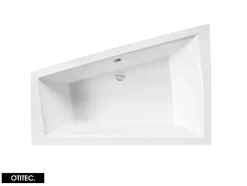 Besco Baignoire Asymétrique sans Tablier - 170 x 125 cm - INTIMA DUO SANS TABLIER - GAUCHE - 2 REPOSE-TÊTES OFFERTS