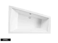 Besco Baignoire Asymétrique sans Tablier - 170 x 125 cm - INTIMA DUO SANS TABLIER - DROITE - 2 REPOSE-TÊTES OFFERTS
