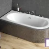 Besco Baignoire Asymétrique sans Tablier - 180 x 80 cm - AVITA SANS TABLIER - GAUCHE - 1 REPOSE-TÊTE OFFERT