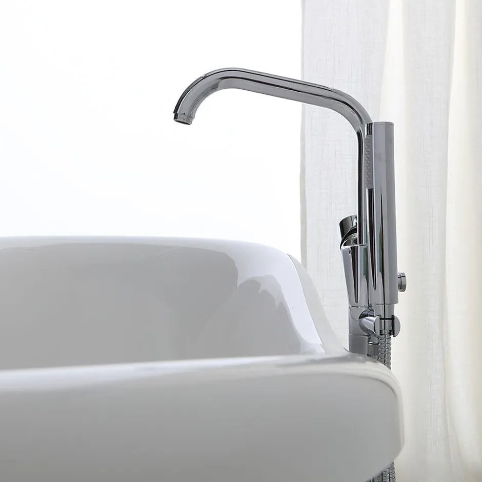 Kiamami Valentina Baignoire Autoportante Blanche Avec Pieds Argentés Romantica