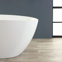 Kiamami Valentina Baignoire Autoportante Design 150X70x56 Cm En Marbre Blanc Rachele Par