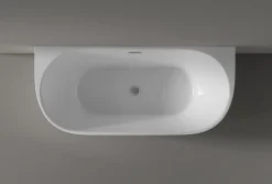 Bernstein Baignoire autoportante LENA acrylique blanc brillant - 170x75cm - Garantie 5 ans - Sans siphon, Avec robinet mitigeur 1523C