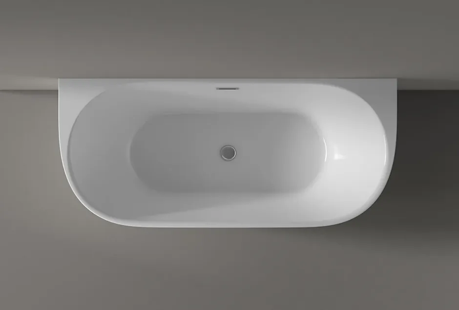 Bernstein Baignoire autoportante LENA acrylique blanc brillant - 170x75cm - Garantie 5 ans - Sans robinet, Avec siphon* Baignoire Îlot