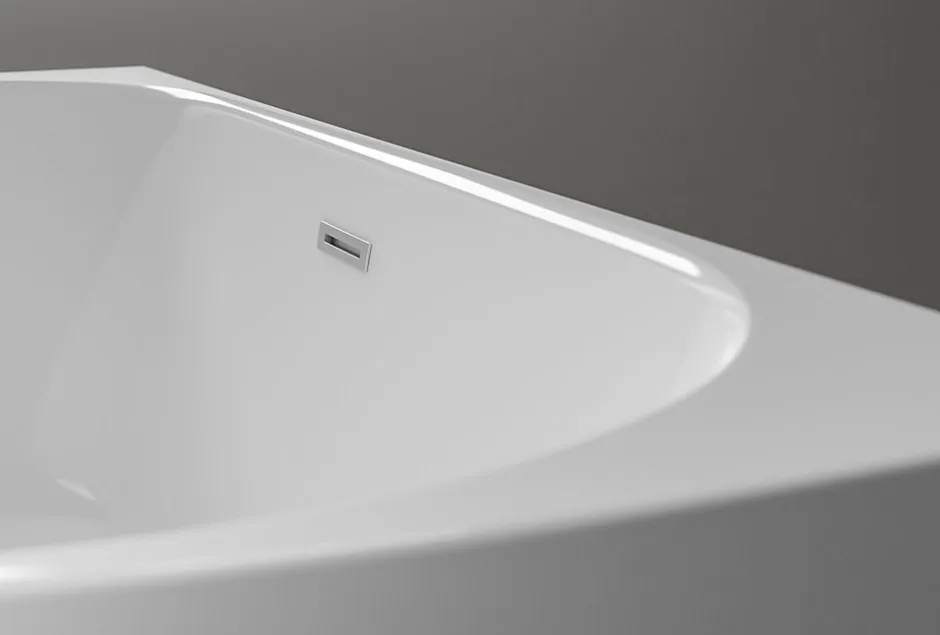 Bernstein Baignoire autoportante LENA acrylique blanc brillant - 170x75cm - Garantie 5 ans - Sans robinet, Avec siphon* Baignoire Îlot