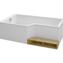 Jacob Delafon Baignoire bain douche 150 x 80 cm Neo blanc mat gauche