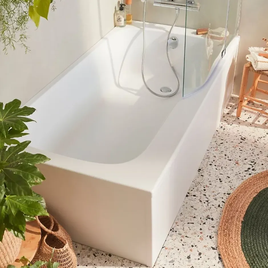 Jacob Delafon Baignoire bain douche Malice antidérapante + pare bain 160 x 85, version droite* Baignoire Droite