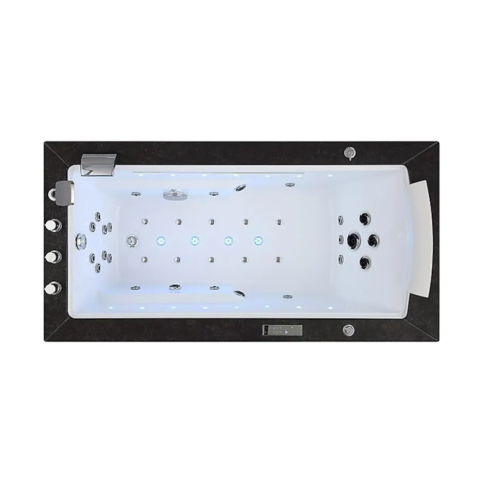 Archipel Baignoire balneo LORD SOLO MAX BLACK 1 place 180X90 - GAUCHE* Baignoire Balnéo
