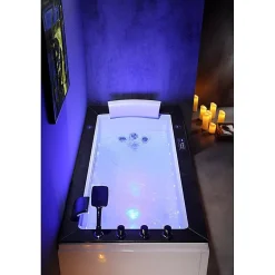 Archipel Baignoire balneo LORD SOLO MAX BLACK 1 place 180X90 - GAUCHE* Baignoire Balnéo