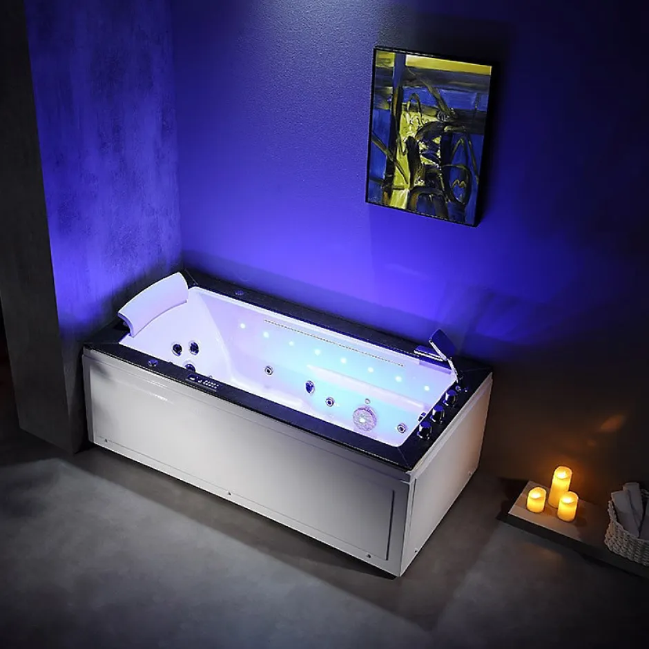 Archipel Baignoire balneo LORD SOLO MAX BLACK 1 place 180X90 - DROITE