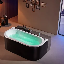 Archipel Baignoire balneo NEO BLACK 1 place 180x86