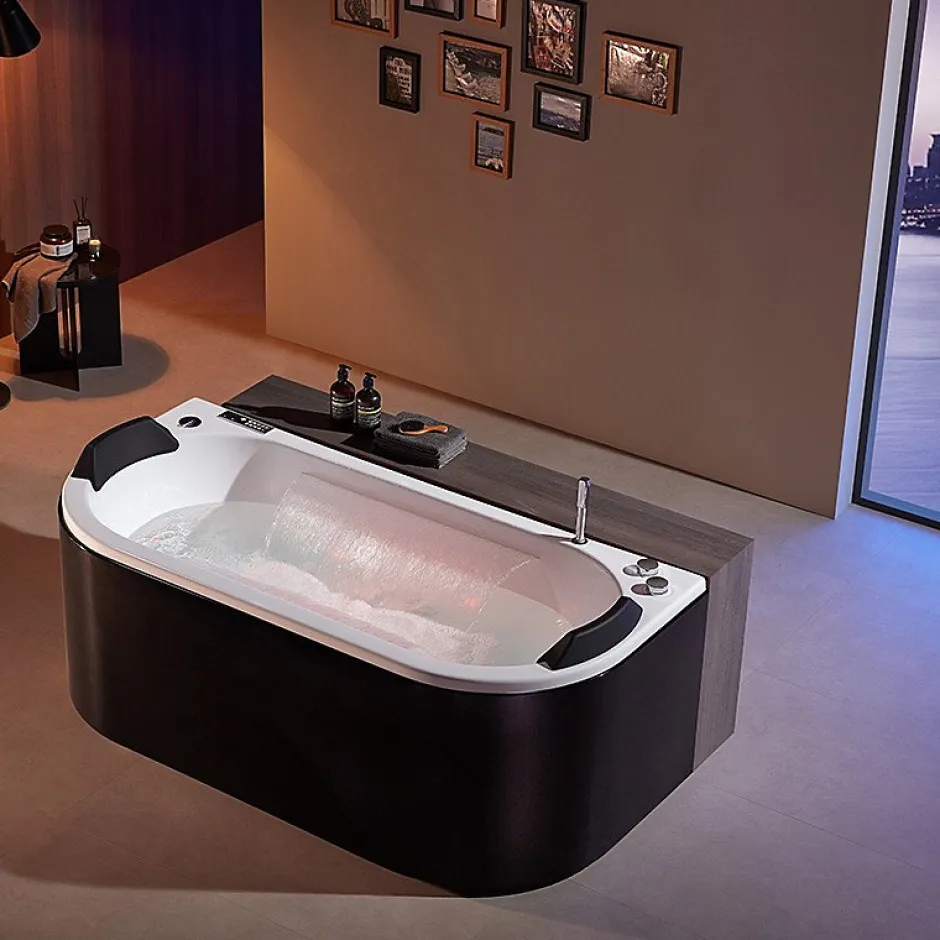 Archipel Baignoire balneo NEO BLACK 1 place 180x86
