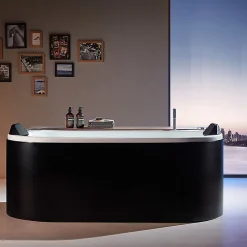 Archipel Baignoire balneo NEO BLACK 1 place 180x86