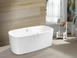 Vente-unique Baignoire balnéo à leds SIRGAO - 1 place - 155L - 150x75 cm - Blanche* Baignoire Balnéo