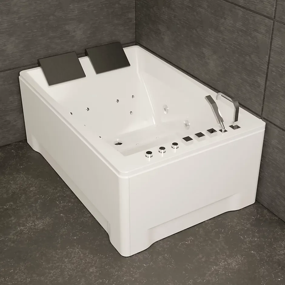 Spalina Baignoire balnéo 2 places droite Tonsay Duo 180x120 cm, blanc, by* Baignoire Balnéo