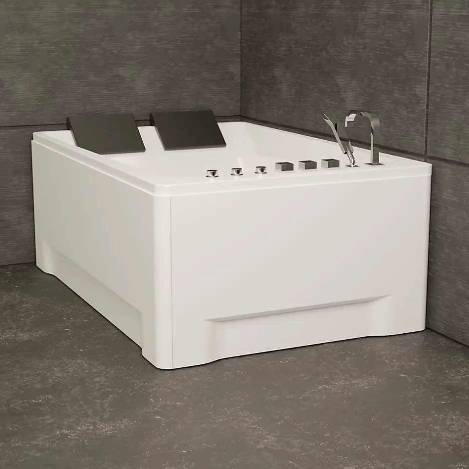 Spalina Baignoire balnéo 2 places droite Tonsay Duo 180x120 cm, blanc, by* Baignoire Balnéo
