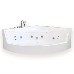 Eliteshopping Baignoire Balnèo 150 X 150 cm Chromothérapie 8 jets White Maple