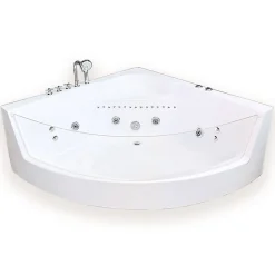 Eliteshopping Baignoire Balnèo 150 X 150 cm Chromothérapie 8 jets White Maple