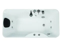Vente-unique Baignoire balnéo blanche - 1 place - 140L - 150 x 75 x 54,5 cm - Angle droit - GAVINO* Baignoire Balnéo