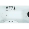 Vente-unique Baignoire balnéo blanche - 1 place - 140L - 150 x 75 x 54,5 cm - Angle gauche - GAVINO* Baignoire Balnéo