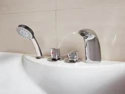 Vente-unique Baignoire balnéo blanche - 1 place - 140L - 150 x 75 x 54,5 cm - Angle gauche - GAVINO* Baignoire Balnéo