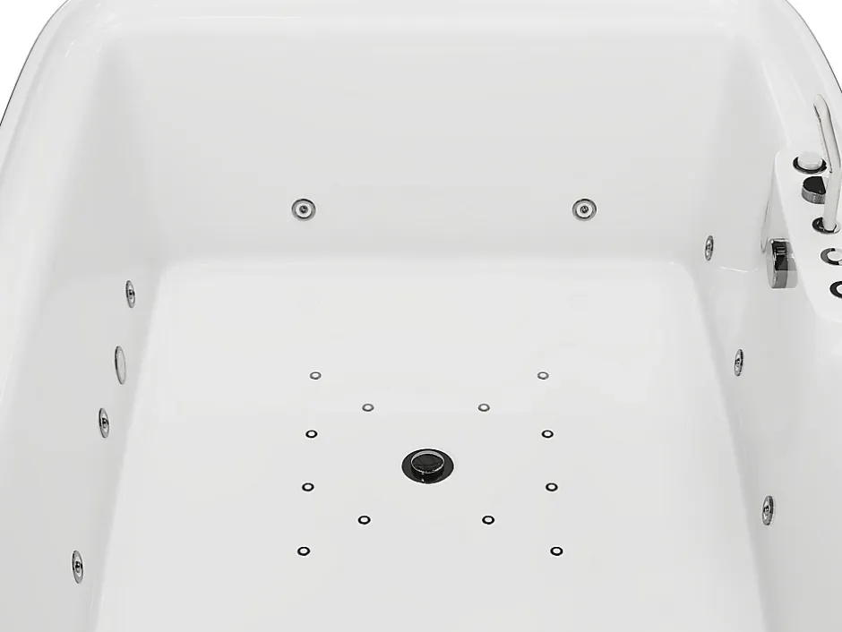 Vente-unique Baignoire balnéo blanche - 2 places - 390 L - 180 x 120 x 60 cm - VOLUTA