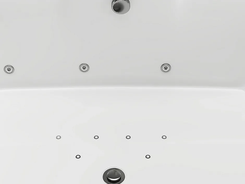 Vente-unique Baignoire balnéo blanche - 2 places - 390 L - 180 x 120 x 60 cm - VOLUTA
