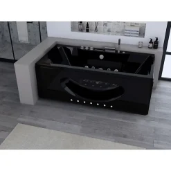 Distribain Baignoire balnéo Caïman Black 32 jets Whirlpool