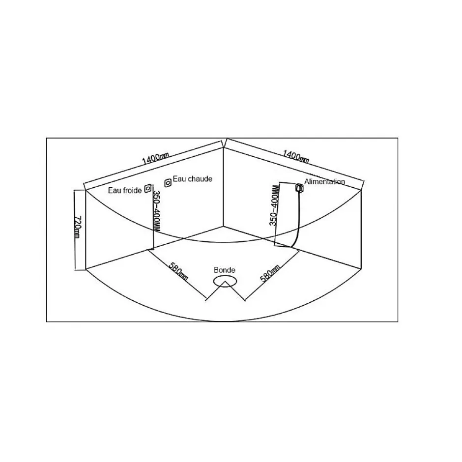 Distribain Baignoire balnéo Corleone 48 jets Whirlpool* Baignoire Balnéo