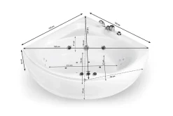 Spalina Baignoire balnéo d'angle Maldives Jets 135x135 cm, by