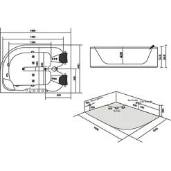 Distribain Baignoire balnéo D-Mauna-Loa 30 jets Whirlpool* Baignoire Balnéo