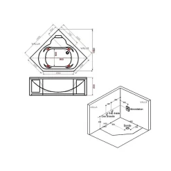 Distribain Baignoire balnéo Dubaï 47 jets + massage cervicales Whirlpool