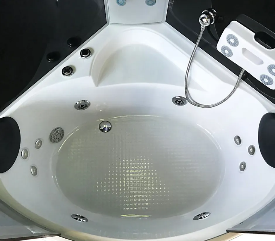 Eliteshopping Baignoire Balnèo et Douche Chromothérapie 130 X 130 cm Aster* Baignoire Balnéo