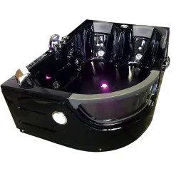 Eliteshopping Baignoire Balnèo hydromassage noir 120 x 180 cm 8 jets Bluebell