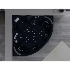 Distribain Baignoire balnéo Noire Corleone 48 jets Whirlpool* Baignoire Balnéo