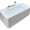 Vente-unique Baignoire balnéo semi-ilot blanche - 1 place - 470 L - 170 x 75 cm - KIRANA* Baignoire Balnéo