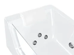 Vente-unique Baignoire balnéo vitrée ARIA blanche - 1 place - 263L - 170x80x57cm - angle gauche