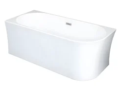 Vente-unique Baignoire d'angle - 201 L - 150 x 75 x 59 cm - Blanche - Acrylique - Angle gauche - PONTICOLA* Baignoire D'Angle
