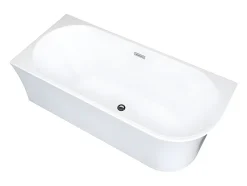 Vente-unique Baignoire d'angle - 201 L - 150 x 75 x 59 cm - Blanche - Acrylique - Angle gauche - PONTICOLA* Baignoire D'Angle