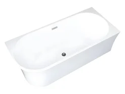 Vente-unique Baignoire d'angle - 201 L - 150 x 75 x 59 cm - Blanche - Acrylique - Angle droit - PONTICOLA* Baignoire D'Angle