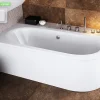 Besco Baignoire d'angle - avec tablier blanc et repose tête offert - AVITA - 150 x 75 cm - Gauche