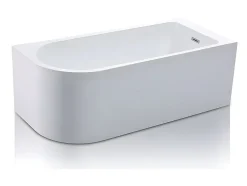 Vente-unique Baignoire d'angle - 240L - 170 x 75 x 58 cm - Blanche - Angle droit - ANIKA* Baignoire D'Angle